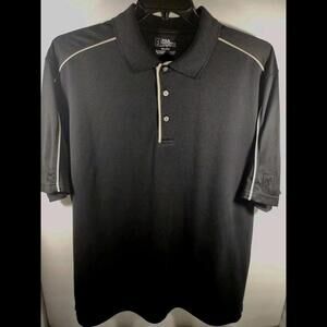 PGA Tour Pro Series Men's Size XL Black Polo Golf Shirt White Accents